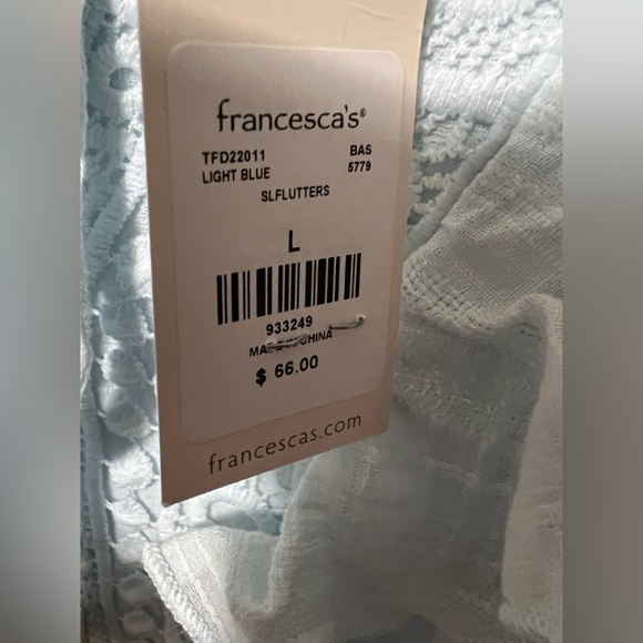 NWT Jun & Ivy Baby Blue Smocked Mini Dress Sz L - Picture 5 of 6